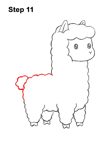 Draw a Cartoon Llama 11 How to Draw Cute Cartoon White Llama 11