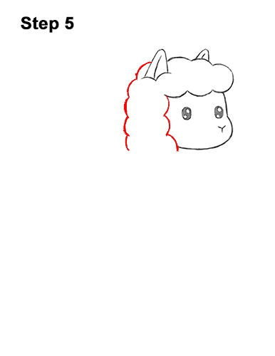 How to Draw Cute Cartoon White Llama 5