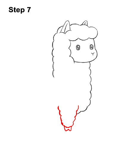 How to Draw Cute Cartoon White Llama 7