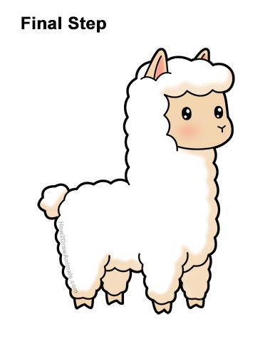 Draw a Cartoon Llama How to Draw Cute Cartoon White Llama