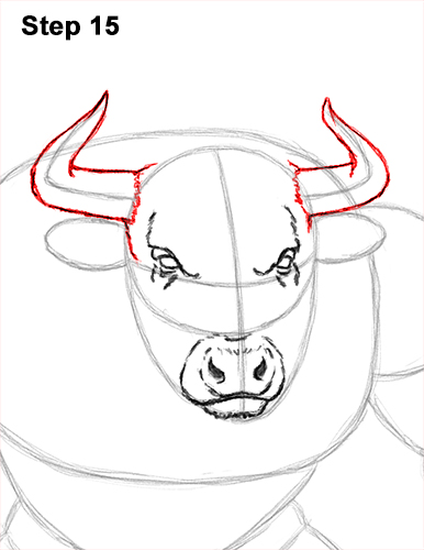 How to Draw Cool Angry Minotaur Bull Horns 15