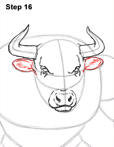 How to Draw Cool Angry Minotaur Bull Horns 16