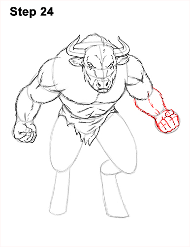 How to Draw Cool Angry Minotaur Bull Horns 24