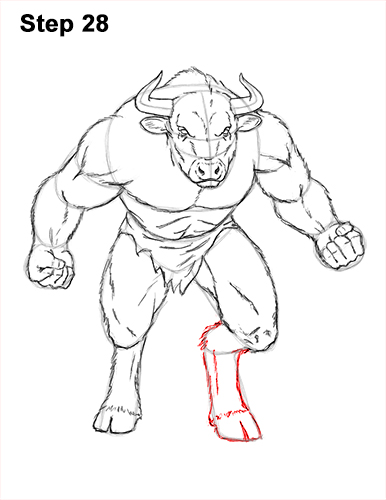How to Draw Cool Angry Minotaur Bull Horns 28