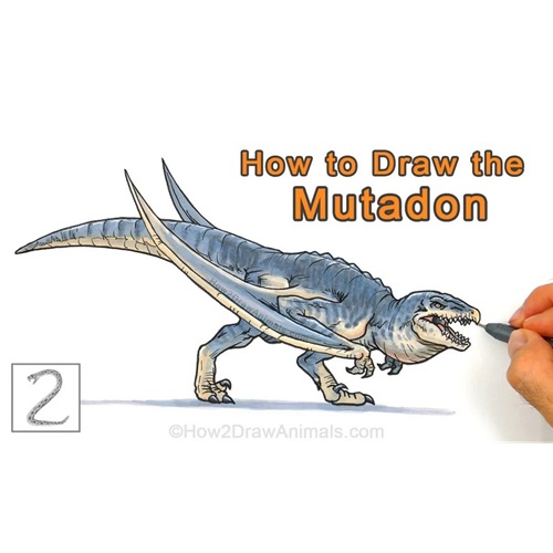Completed Mutadon Drawing from Jurassic World Rebirth