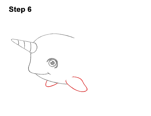 Draw a Cute Cartoon Narwhal 6 How to Draw a Cute Cartoon Narwhal Chibi Kawaii 6