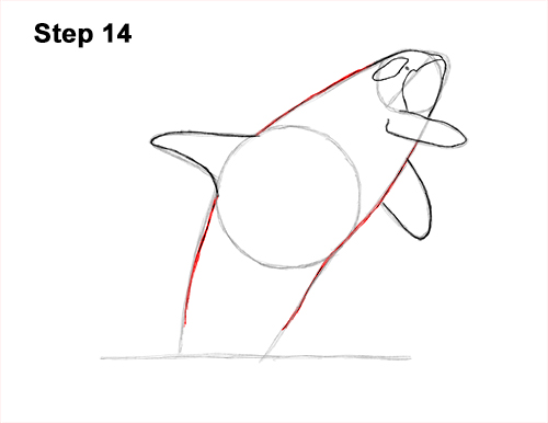 Draw a Killer Whale Breaching 14 How to Draw a Killer Whale Orca Breaching Jumping 14