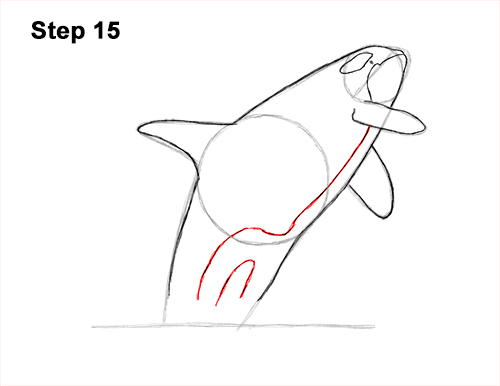 How to Draw a Killer Whale Orca Breaching Jumping 15