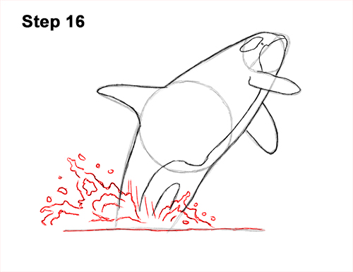 How to Draw a Killer Whale Orca Breaching Jumping 16
