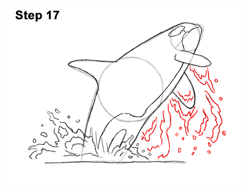 How to Draw a Killer Whale Orca Breaching Jumping 17