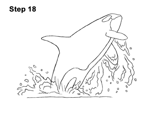 How to Draw a Killer Whale Orca Breaching Jumping 18