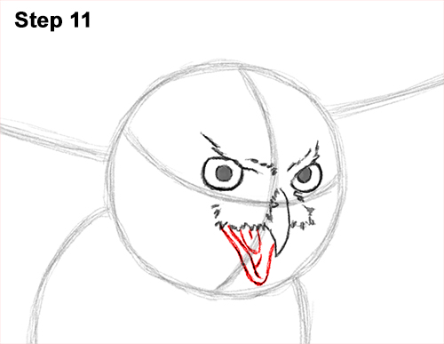 How to Draw a Great Horned Owl Flying Hunting Wings 11