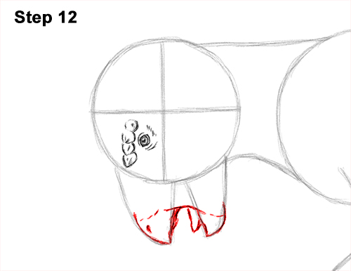 How to Draw Running Charging Pachycephalosaurus Dinosaur 12