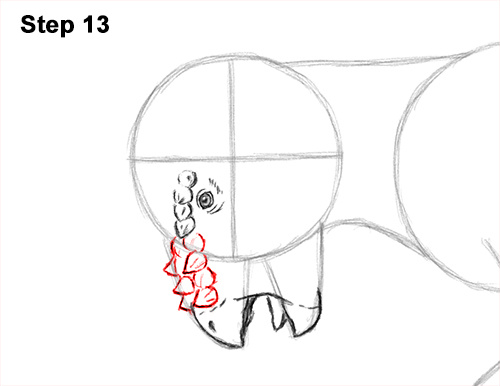 How to Draw Running Charging Pachycephalosaurus Dinosaur 13