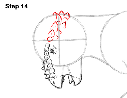 How to Draw Running Charging Pachycephalosaurus Dinosaur 14