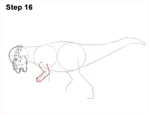 How to Draw Running Charging Pachycephalosaurus Dinosaur 16