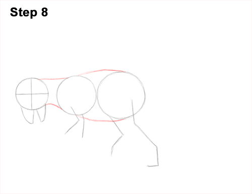 How to Draw Running Charging Pachycephalosaurus Dinosaur 8