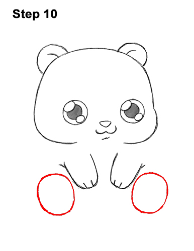 How to Draw Cute Cartoon Panda Bear Chibi 10