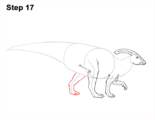 How to Draw a Parasaurolophus Dinosaur 17