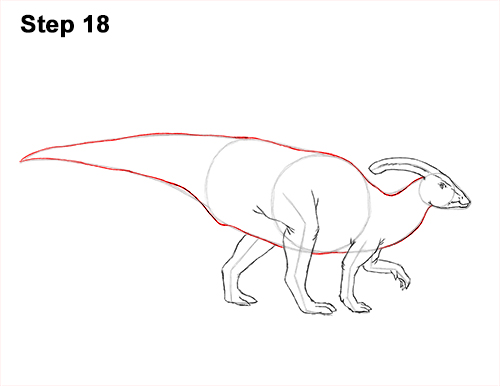 How to Draw a Parasaurolophus Dinosaur 18