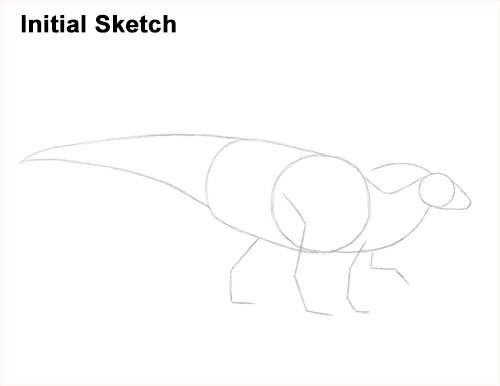 How to Draw a Parasaurolophus Dinosaur Sketch