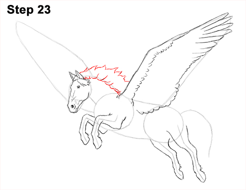 Draw Pegasus Horse Wings 23