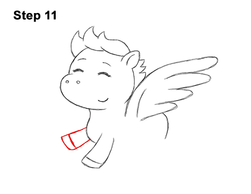 Draw a Cute Cartoon Baby Pegaus 11 How to Draw Cute Cartoon Pegasus Wings Chibi Kawaii 11