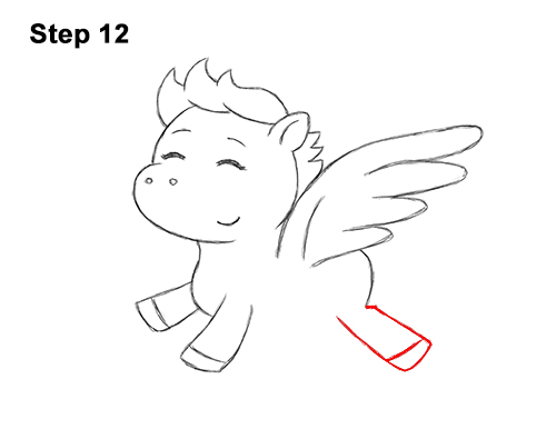 Draw a Cute Cartoon Baby Pegaus 12 How to Draw Cute Cartoon Pegasus Wings Chibi Kawaii 12