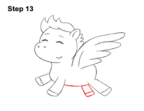 Draw a Cute Cartoon Baby Pegaus 13 How to Draw Cute Cartoon Pegasus Wings Chibi Kawaii 13