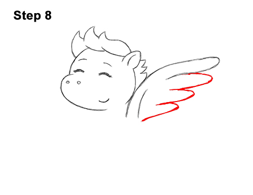 How to Draw Cute Cartoon Pegasus Wings Chibi Kawaii 8