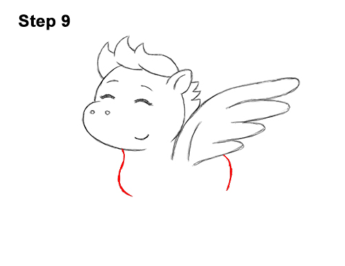 How to Draw Cute Cartoon Pegasus Wings Chibi Kawaii 9