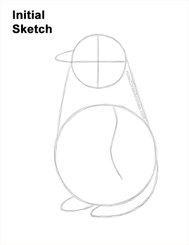 Draw a Emperor Penguin Baby Chick Guidelines How to Draw a Cute Emperor Penguin Baby Chick Guides Lines