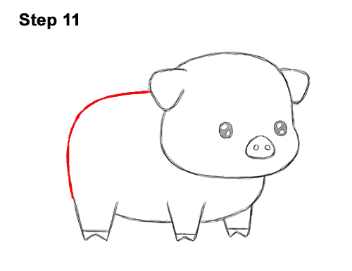 Draw a Cute Cartoon Baby Pig 11 How to Draw Cute Cartoon Pig Chibi Kawaii 11