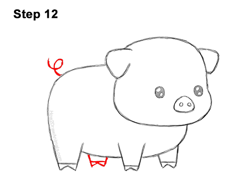 Draw a Cute Cartoon Baby Pig 12 How to Draw Cute Cartoon Pig Chibi Kawaii 12