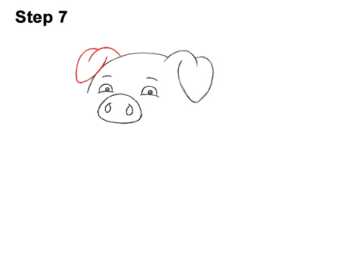 How to Draw a Cute Little Mini Funny Cartoon Pig Piglet 7