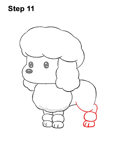 How to Draw a Cute Cartoon Poodle Puppy Dog Chibi Kawaii 11