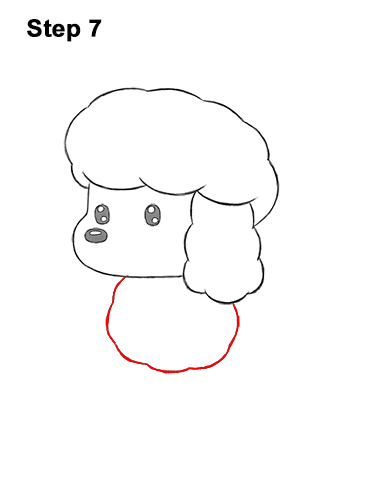 How to Draw a Cute Cartoon Poodle Puppy Dog Chibi Kawaii 7