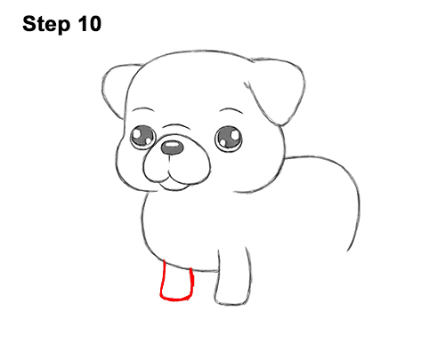 How to Draw Cute Cartoon Pug Puppy Dog Chibi Kawaii 10