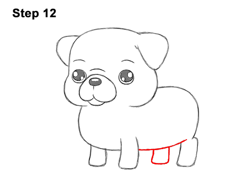 How to Draw Cute Cartoon Pug Puppy Dog Chibi Kawaii 12