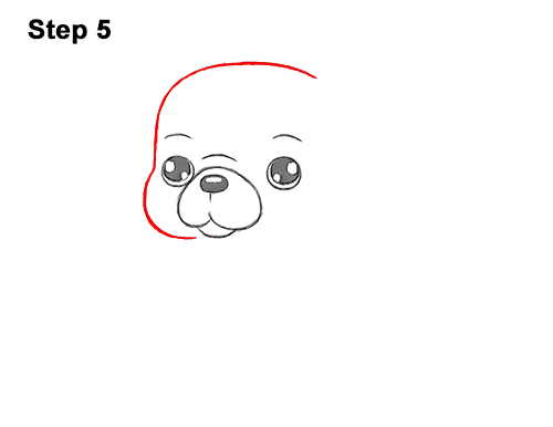 Draw a Cute Cartoon Pug Puppy Dog 5 How to Draw Cute Cartoon Pug Puppy Dog Chibi Kawaii 5