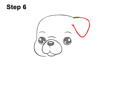 How to Draw Cute Cartoon Pug Puppy Dog Chibi Kawaii 6