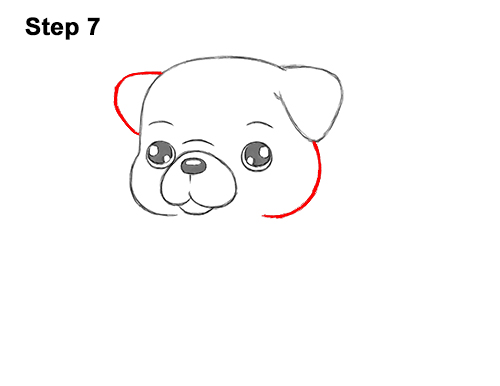 How to Draw Cute Cartoon Pug Puppy Dog Chibi Kawaii 7
