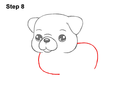 How to Draw Cute Cartoon Pug Puppy Dog Chibi Kawaii 8