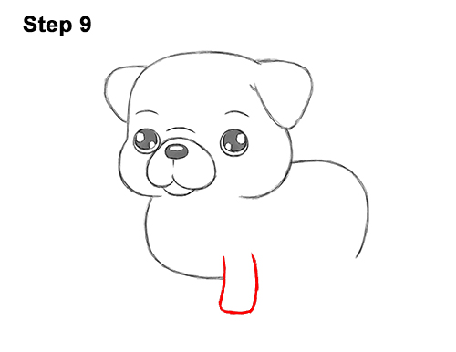 How to Draw Cute Cartoon Pug Puppy Dog Chibi Kawaii 9