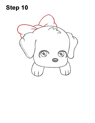 Draw a Cute Cartoon Puppy Dog Christmas Stocking 10 How to Draw a Cute Cartoon Puppy Dog Christmas Stocking Chibi Kawaii 10
