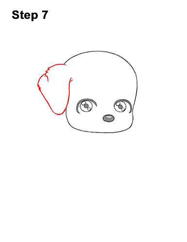 Draw a Cute Cartoon Puppy Dog Christmas Stocking 7 How to Draw a Cute Cartoon Puppy Dog Christmas Stocking Chibi Kawaii 7