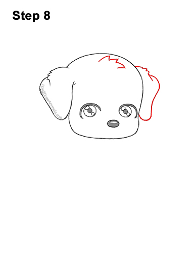 Draw a Cute Cartoon Puppy Dog Christmas Stocking 8 How to Draw a Cute Cartoon Puppy Dog Christmas Stocking Chibi Kawaii 8