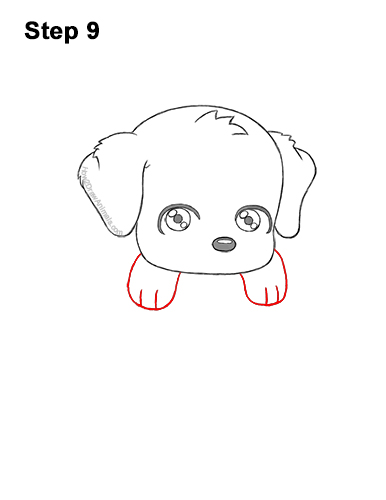 Draw a Cute Cartoon Puppy Dog Christmas Stocking 9 How to Draw a Cute Cartoon Puppy Dog Christmas Stocking Chibi Kawaii 9