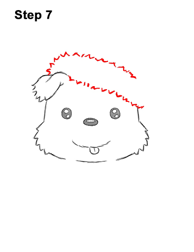 Draw a Cute Cartoon Puppy Santa Claus Hat 7 How to Draw a Cute Cartoon Harp Seal Pup Chibi Kawaii 7