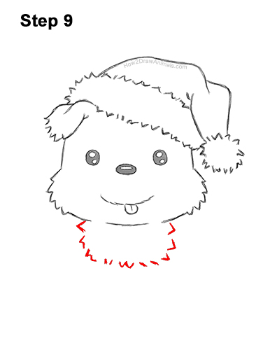Draw a Cute Cartoon Puppy Santa Claus Hat 9 How to Draw a Cute Cartoon Harp Seal Pup Chibi Kawaii 9